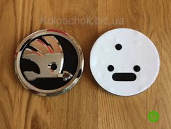 Эмблема логотип Skoda новый стиль 3V0853621A 90мм